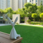 토끼조형물 정원 발코니 마당 조경 장식세트 카페 긴귀토끼 흰색 S 높이 약