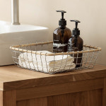 요기나게 빈티지 철제 바구니 수납 정리 와이어 바스켓 사각 원형 손잡이 S