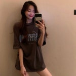 프린트 티셔츠 라운드 반팔 BRETFRNO 박스 프린팅 오