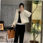 여성 캐주얼 하이넥 세미 크롭 숏 패딩 점퍼