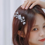 웨딩 사진 촬영 공연 머리핀 크리스탈 브로치