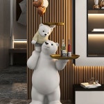 곰돌이 사이드 테이블 인테리어 거실 대형 피규어 트레이 협탁 장식품 카페