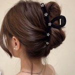 부드러운 벨벳 큐빅 포인트 여성 집게핀 4개 세트 4개 1세트