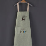 카페 주방 미용실 공방 바리스타 커플 앞치마 그린