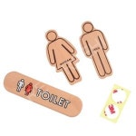 화장실문패 안내판 나무 공중화장실표시 표지판