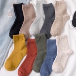 무지 베이직 데일리 골지 여성 중목 양말 색상다양