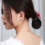 세겹 리본 머리망 망핀 똥머리망 간호사 승무원 면접