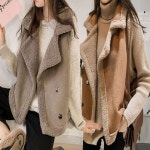 여성 더블 카라 페이크 퍼 무스탕조끼 쪼끼