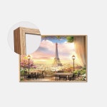 고품질 2000피스퍼즐 파리의 휴식 오크 알루미늄 액자 액자세트 WDC5308