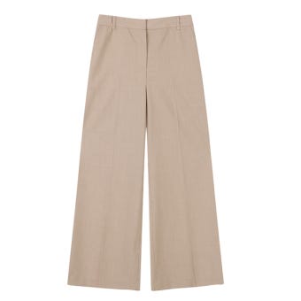 플라스틱아일랜드 BEIGE 뒤밴딩 와이드 팬츠 PQ7WP263