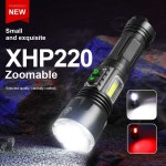 업그레이드 강력한 LED 손전등 충전식 토치 라이트 전술 플래시 18650 방수 손 램프 XHP220 XHP199
