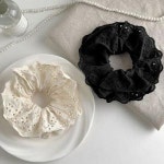 여성스러운 빅 레이스 펀칭 머리끈 곱창밴드 헤어끈