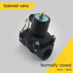 AC 220V 12V 24V 폐쇄 플라스틱 솔레노이드 밸브 DN15 20 25 32 40 1 2 AC220V