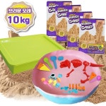 키네틱샌드 키네틱샌드 완벽구성세트10kg 놀이함 매트 바다벽돌몰드 아이스크림 빅공룡모래몰드