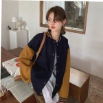 여성 배색 야구점퍼 기모 항공점퍼 사계절 여자아우터