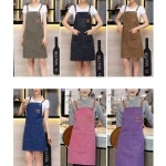 식당 카페 커피숍 서빙 직원 바리스타 앞치마 카키