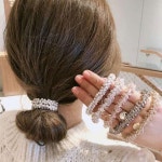 여성스러운 크리스탈 헤어 악세사리 데일리 머리끈 크리스탈 투명