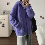 타니 로고 패치 후드 집업 M