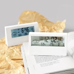 키밍 무소음 LED 날씨 온습도계 전자 탁상 시계