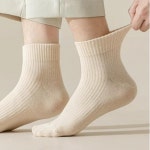 남성 여성 중목 단색 골지양말 무지컬러