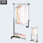 바퀴달린 이동식행거 1단옷걸이 선반수납 고급형