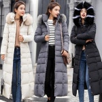 겨울 따듯한 여성 후드 퍼 포인트 롱 후드 패딩 점퍼