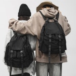 내츄럴 디자인 포켓 데일리 남여공용 올 백팩