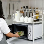 정리 주방 전자 렌지 꾸안꾸 선반 수납 트레이 소형