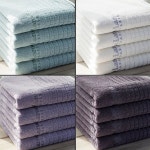 큐브무늬 고급형 호텔수건 30수 160g 세면타월 청녹