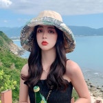 여성 바캉스모자 넓은챙 식물 양면모자 버킷햇 벙거지