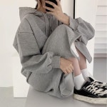 안감 데일리 루즈핏 겨울 기모 후드 롱원피스 여성