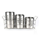 스텐 다용도통 3P세트 수저통 붓통 연필꽂이 빗통