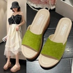 가벼운 통굽 키높이 우먼 샌들 스웨이드 구두