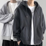 깔끔한 기본 디자인 무지 남성 데일리 후드 집업