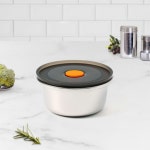 전자레인지 원형 스텐 밀폐용기 납작 반찬통