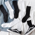 여성 심플 긴목 양말