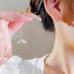 여자 포인트 롱 드롭귀걸이