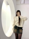 오프너 어깨 절개 트임 라운드 데일리 고급사 니트