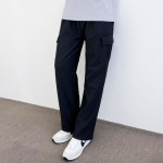 스웨이드 남자 와이드팬츠 밴딩 카고 팬츠 통 바지