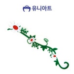 펠트 꽃줄기 넝쿨잎 대
