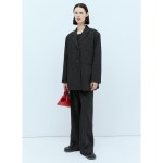 GANNI 24 FW 가니 여성 핀스트라이프 오버사이즈 수트 블레이저 gan0254002blk 71755248