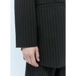 GANNI 24 FW 가니 여성 핀스트라이프 오버사이즈 수트 블레이저 gan0254002blk 71755248