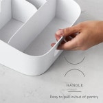 YouCopia ShelfBin 주방 식료품 저장실 정리용 BPA 프리 분할 보관 바구니 조절 가능한 스낵 통 반점 화이