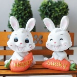 데코소품 행복한 당근 토끼 2P세트 미니어처 장식인형