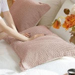 간편교체 깔끔한 편한 순면 밴딩 체크핑크 베개커버