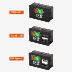 유형 C USB 자동차 배터리 전압계 충전 수준 표시기 리튬 용량 측정기 테스트 디스플레이 LED 테스터 DC8-100V 4829