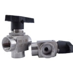 GOGO 3 방향 암나사 볼 밸브 1 8 1 4 3 8 1 2 3 4 스테인레스 스틸 304 고압 고온