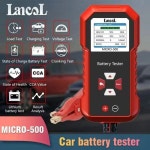란콜 마이크로 500 12V 자동차 배터리 테스터 CCA 리튬 납산 분석기 LED 디스플레이 진단 도구 40-3000