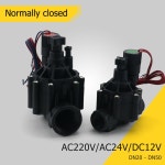 폐쇄 솔레노이드 밸브 1 2 3 4 1 2 220V 12V 24V AC 물 나일론 DN32 DN40 농장 정원 조경 관개용