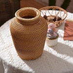 세라믹화병 도자기꽃병 등나무 직조 꽃병 아트 탁상 라탄화병 투명화병